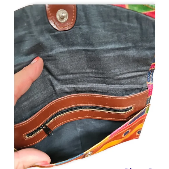 Vintage Leather Made in India Three Piece Clutch Wallet and Coin Purse Key Chain - Picture 7 of 14